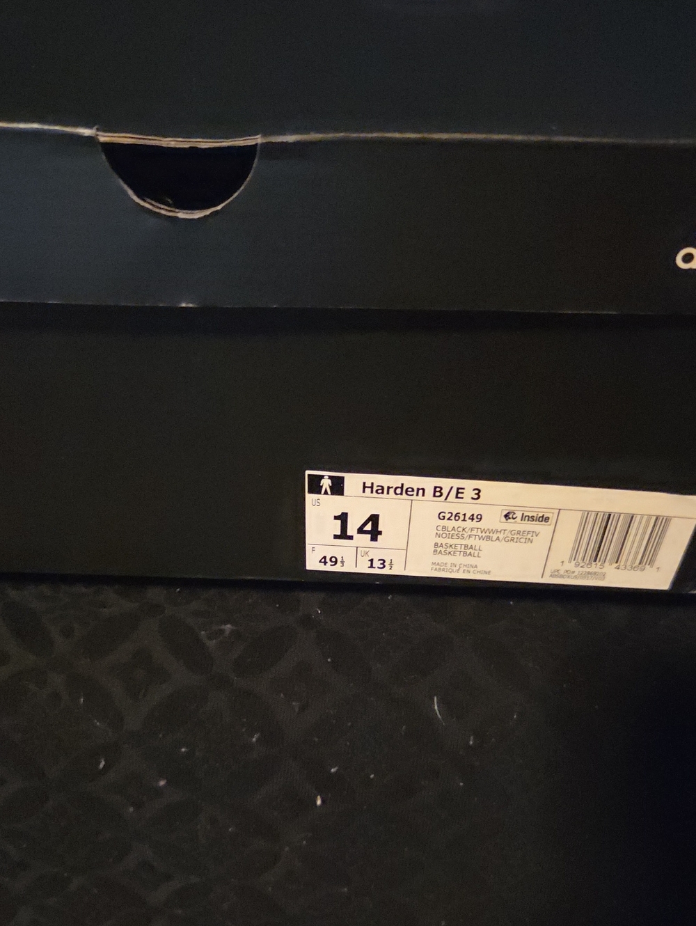 adidas Harden B/E 3 Basketball Shoes - Black/White